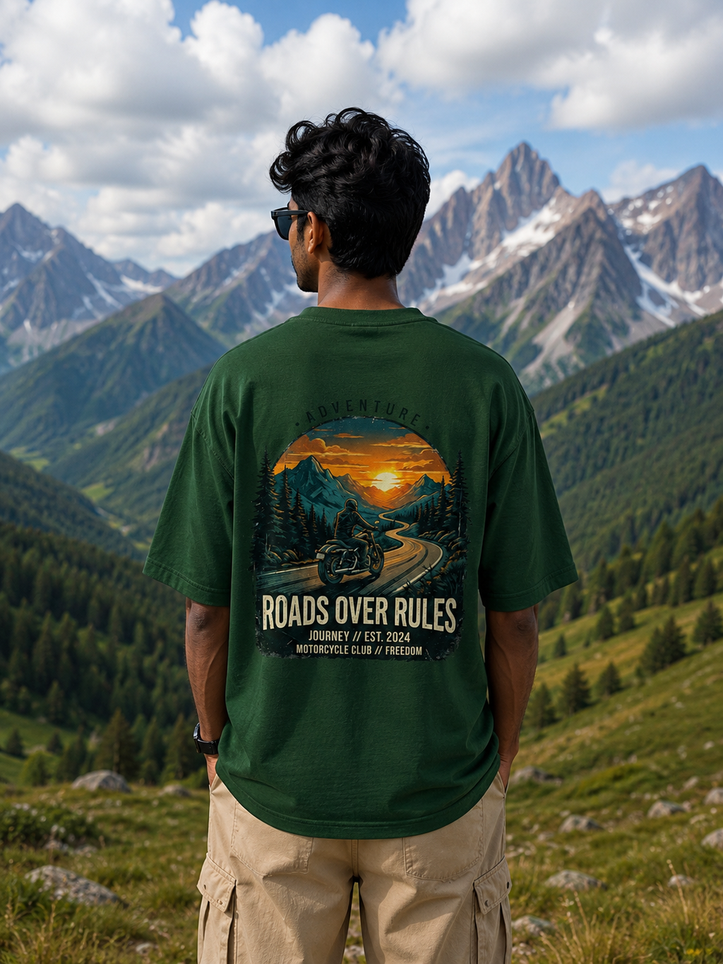 Roads Over Rules Oversized Statement T-Shirt for Men & Women | Travel Adventure Streetwear