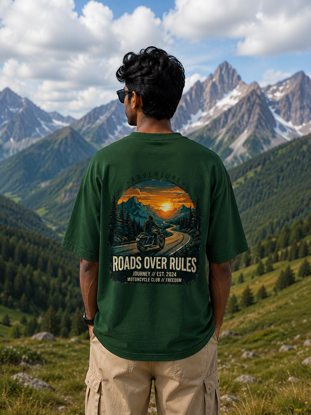 Roads Over Rules Oversized Statement T-Shirt for Men & Women | Travel Adventure Streetwear