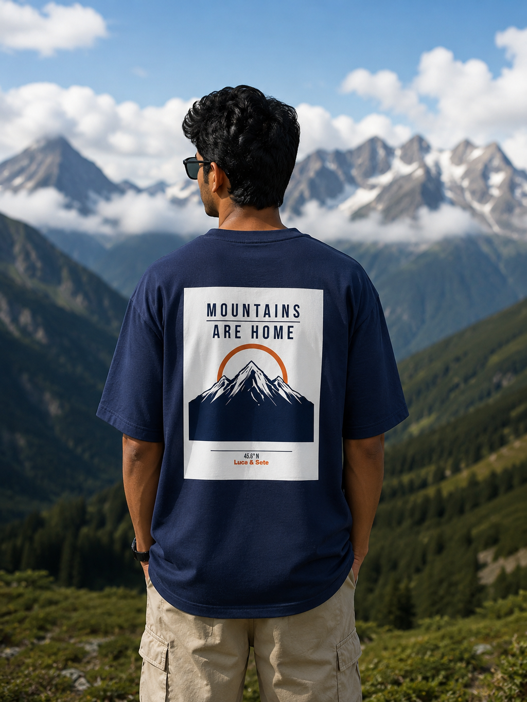 Mountains Are Home Oversized Statement T-Shirt for Men & Women | Nature Lovers Streetwear