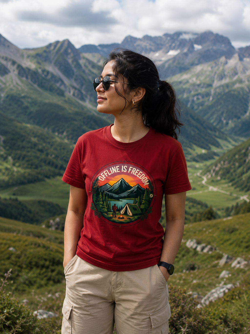 Offline Is Freedom Premium Graphic T-Shirt for Men & Women | Travel Adventure Streetwear