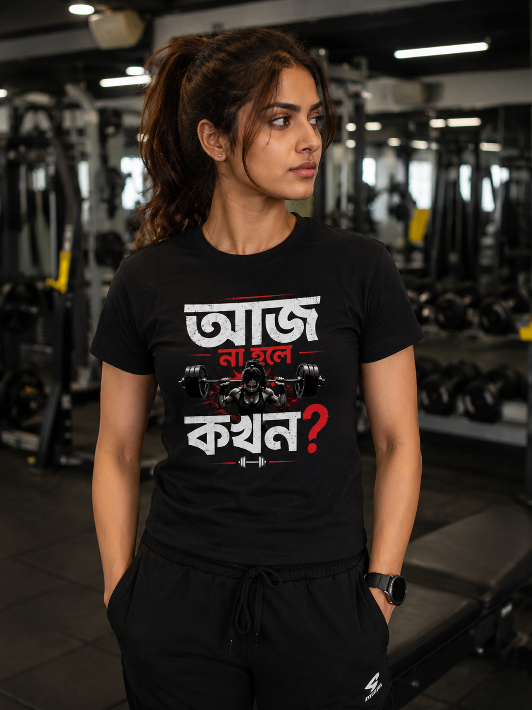 আজ না হলে কখন? Bengali Fitness Statement Premium Graphic T-Shirt for Men & Women | Discipline Streetwear