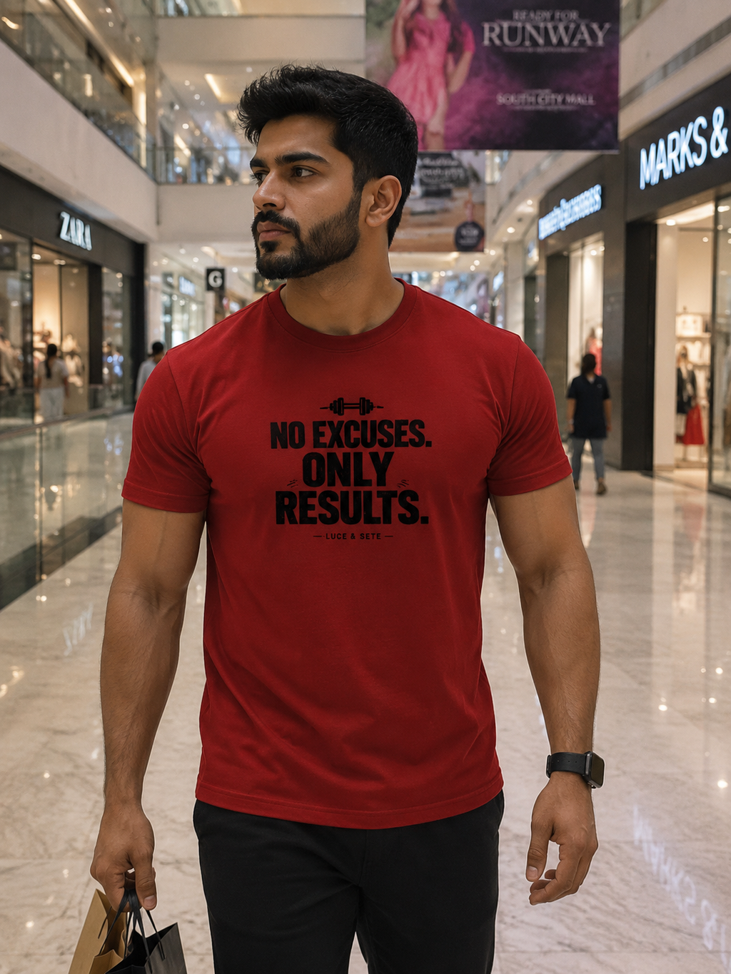 No Excuses Only Results Fitness Statement Premium Graphic T-Shirt for Men & Women | Discipline Streetwear