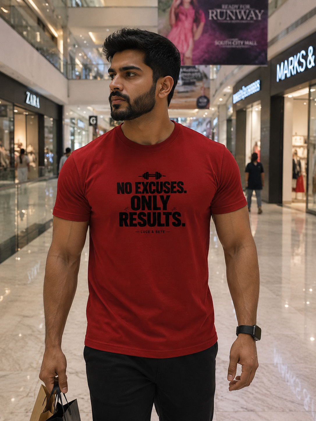 No Excuses Only Results Fitness Statement Premium Graphic T-Shirt for Men & Women | Discipline Streetwear