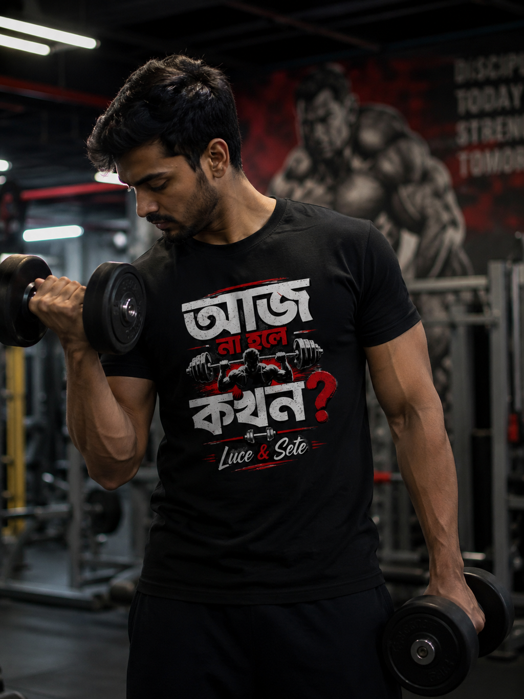 আজ না হলে কখন? Motivational Bengali Fitness Premium Graphic T-Shirt for Men & Women | Discipline Streetwear