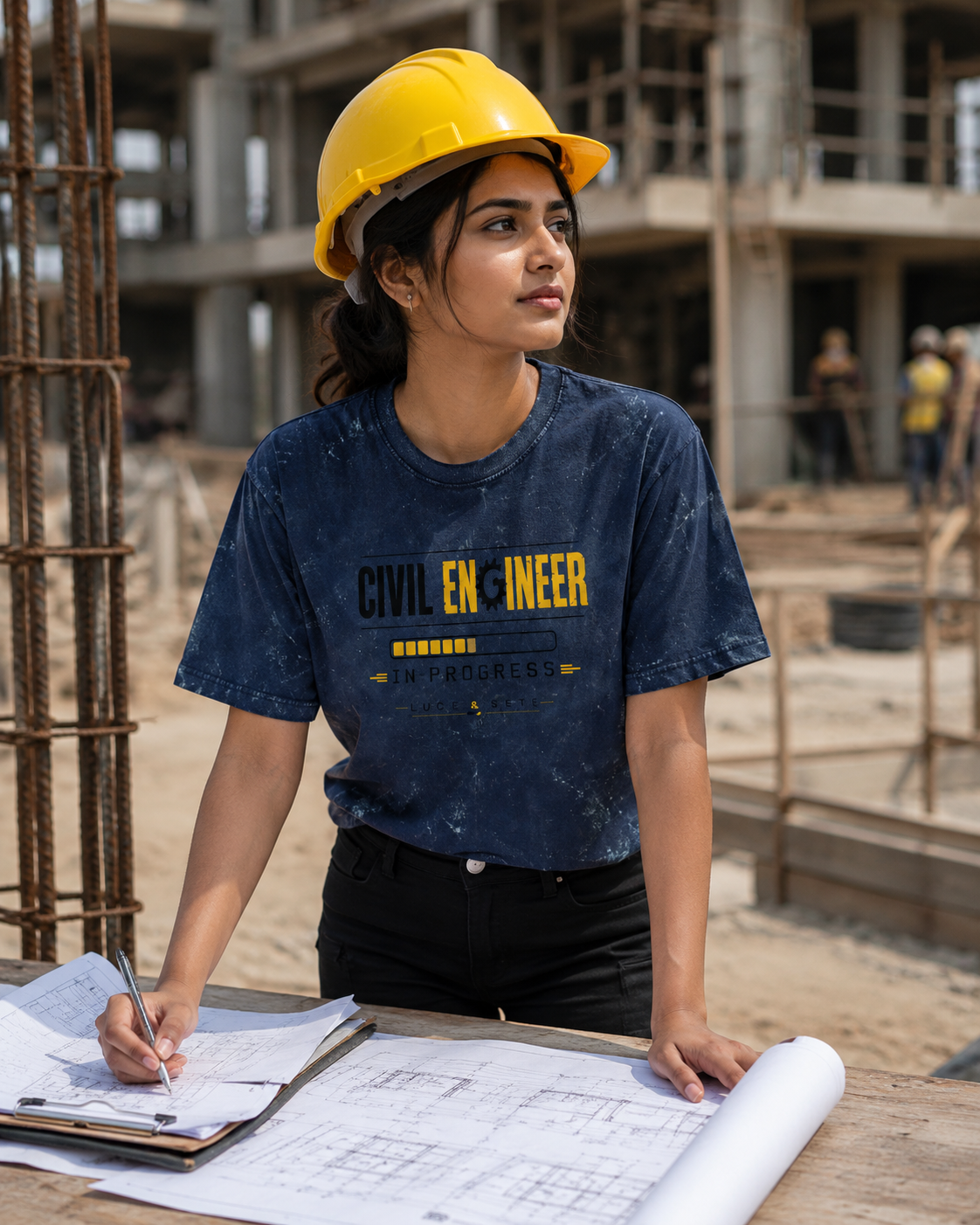 Civil Engineer In Progress Acid Wash Oversized Graphic T-Shirt for Men & Women | Engineer Pride Streetwear