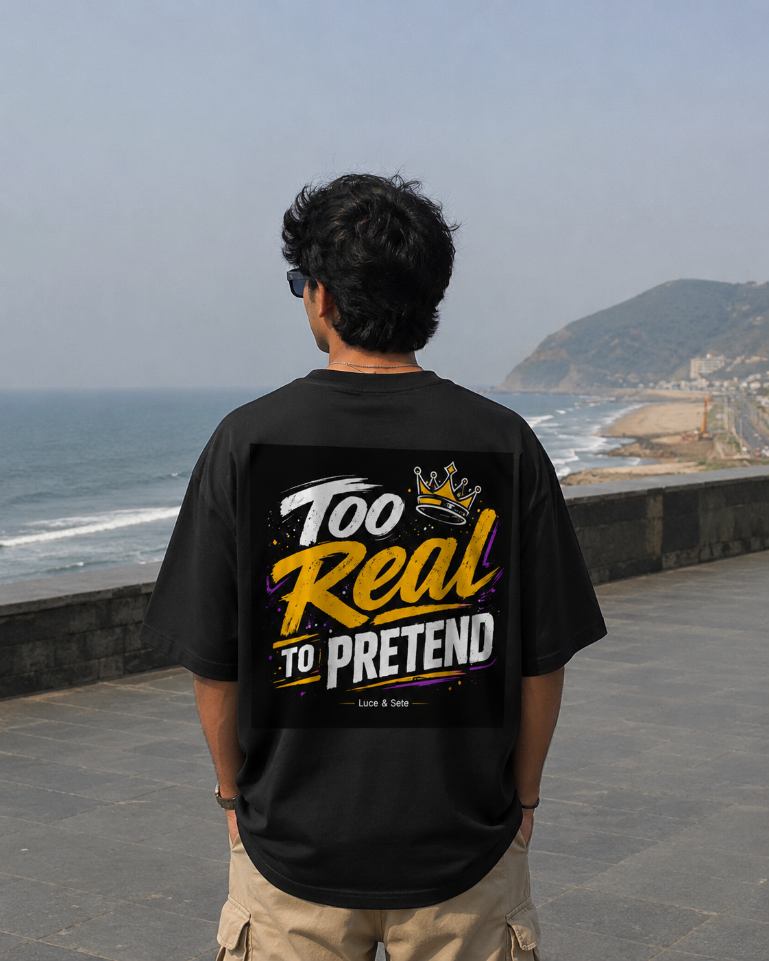 Too Real To Pretend Bold Statement Oversized Graphic T-Shirt for Men & Women | Authentic Streetwear
