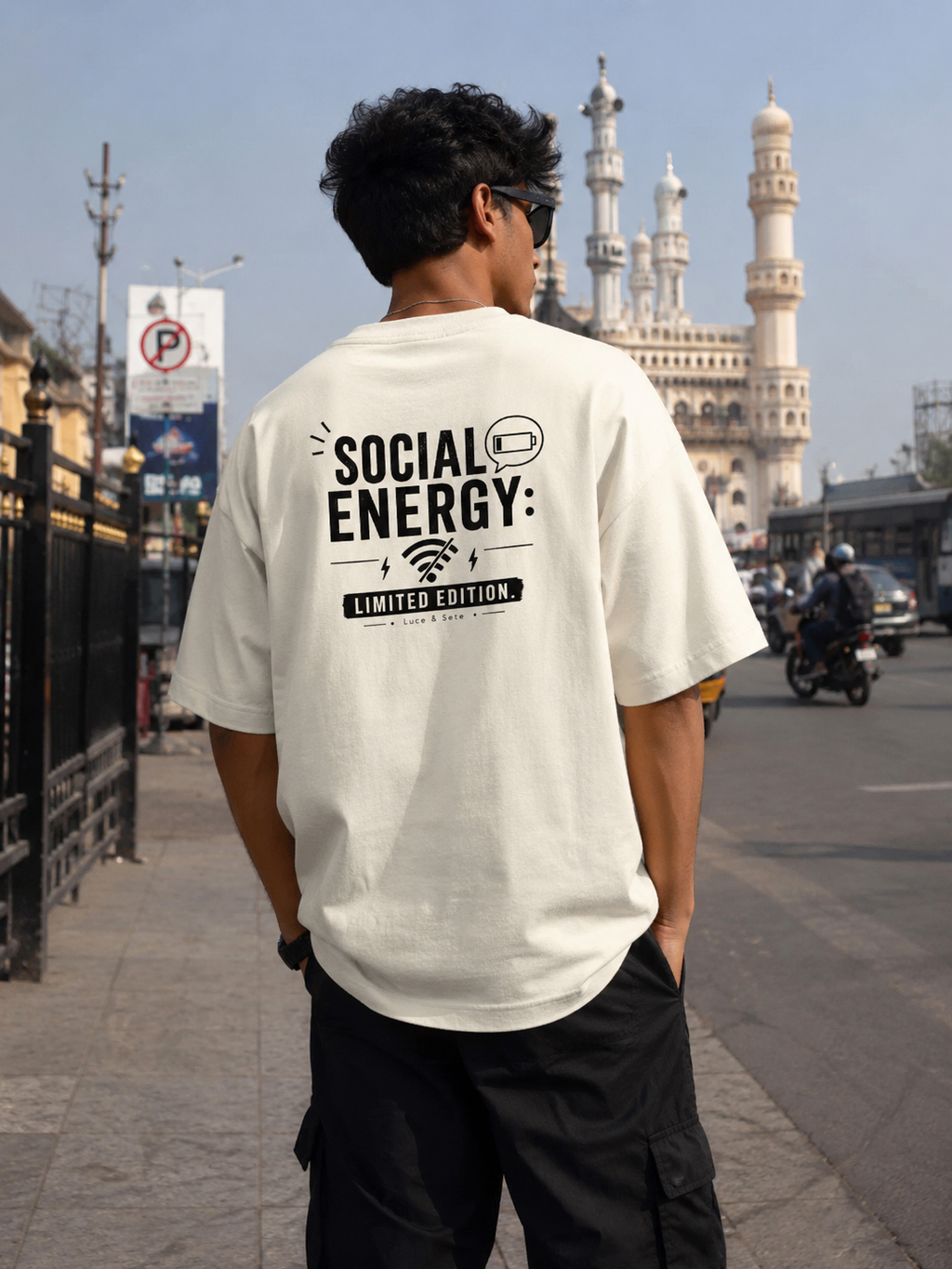 Social Energy Limited Edition Oversized Graphic T-Shirt for Men & Women | Introvert Humor Streetwear