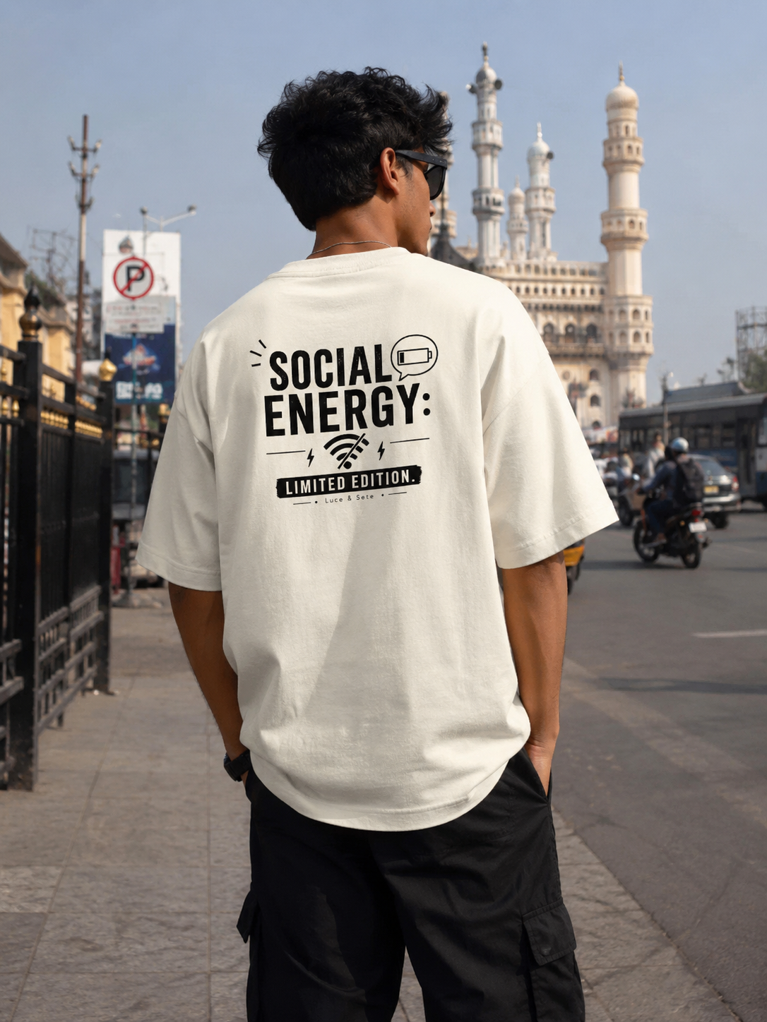 Social Energy Limited Edition Oversized Graphic T-Shirt for Men & Women | Introvert Humor Streetwear