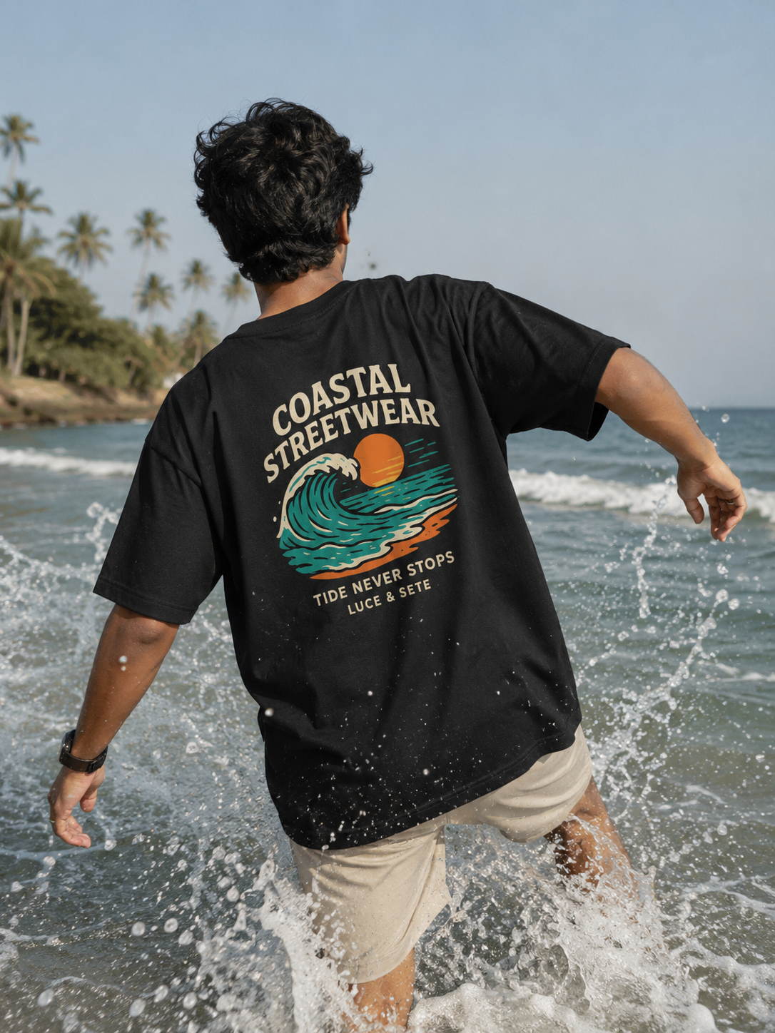 Endless Tide Coastal Oversized Graphic T-Shirt for Men & Women | Ocean Freedom Streetwear