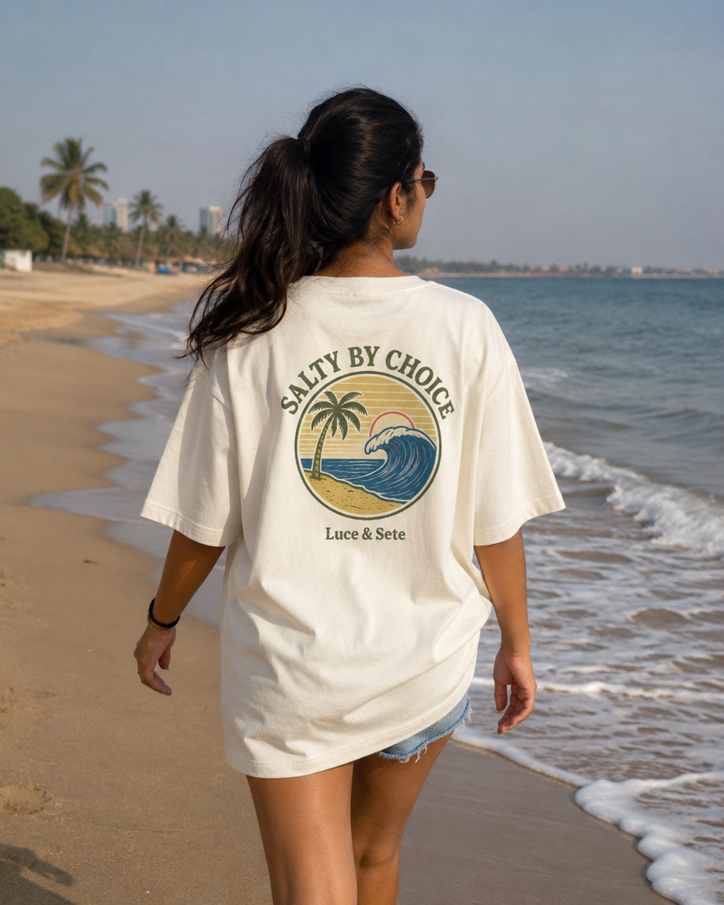 Salty By Choice Oversized Statement T-Shirt for Men & Women | Beach Lovers Streetwear
