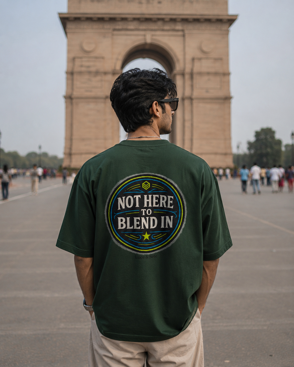 Not Here to Blend In Oversized Graphic T-Shirt for Men & Women | Bold Statement Streetwear