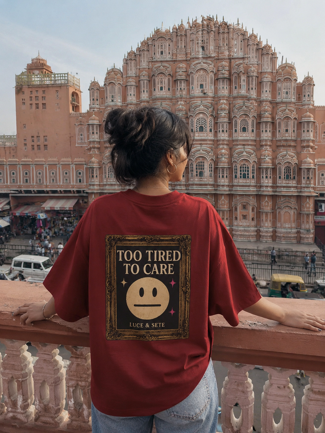 Too Tired To Care Oversized Statement T-Shirt for Men & Women | Bold Sarcasm Streetwear