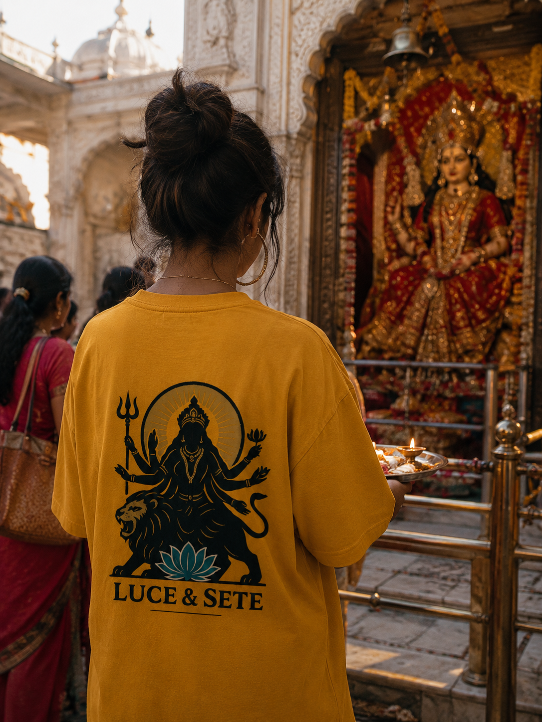 Divine Power Lion Emblem Oversized Graphic T-Shirt for Men & Women | Spiritual Streetwear