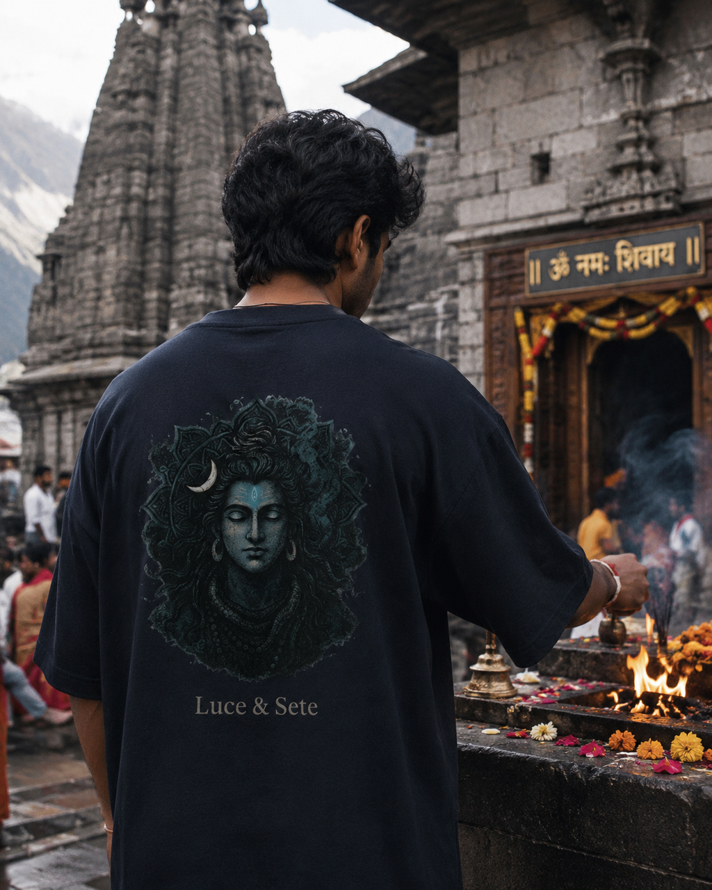 Oversized Spiritual Serenity Oversized Graphic T-Shirt with Indian Deity Art for Men & Women | Spiritual Streetwear