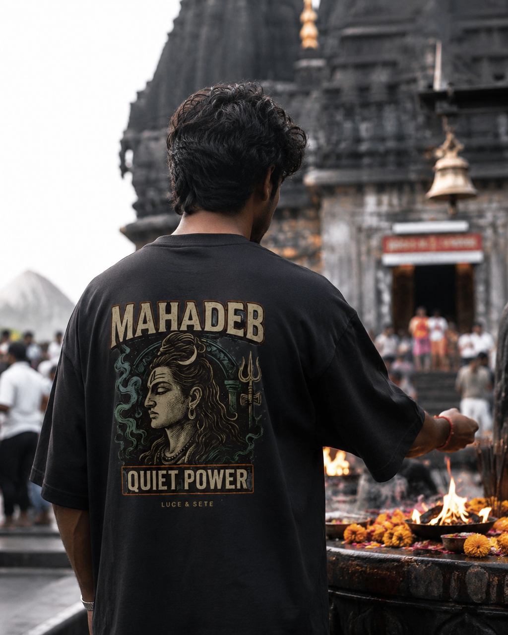 Mahadev Quiet Power Oversized Graphic T-Shirt for Men & Women | Spiritual Streetwear