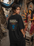 Blessed & Unbroken Oversized Graphic T-Shirt for Men & Women | Spiritual Strength Streetwear