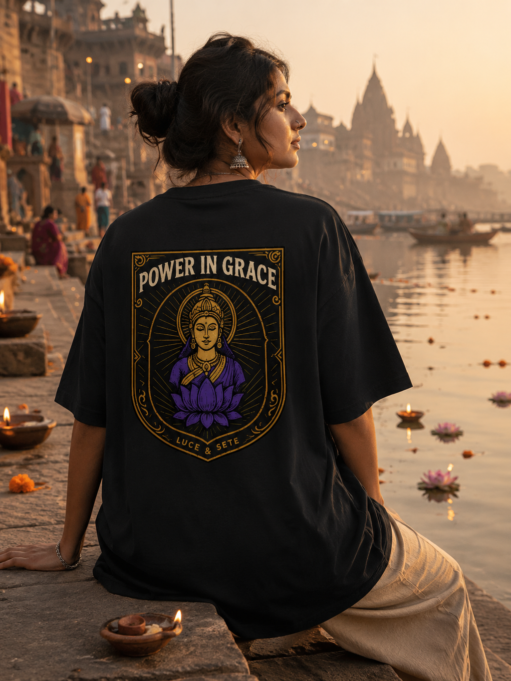Power in Grace Oversized Graphic T-Shirt for Men & Women | Spiritual Streetwear