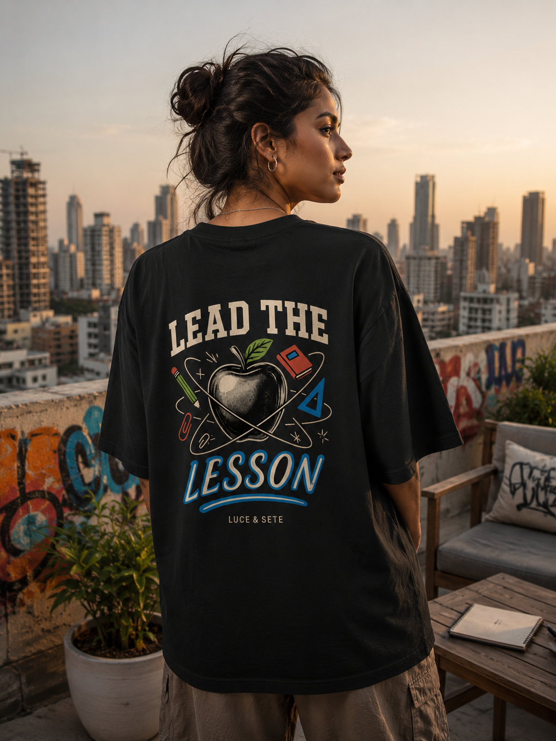 Lead The Lesson Oversized Graphic T-Shirt for Men & Women | Mentor Confidence Streetwear
