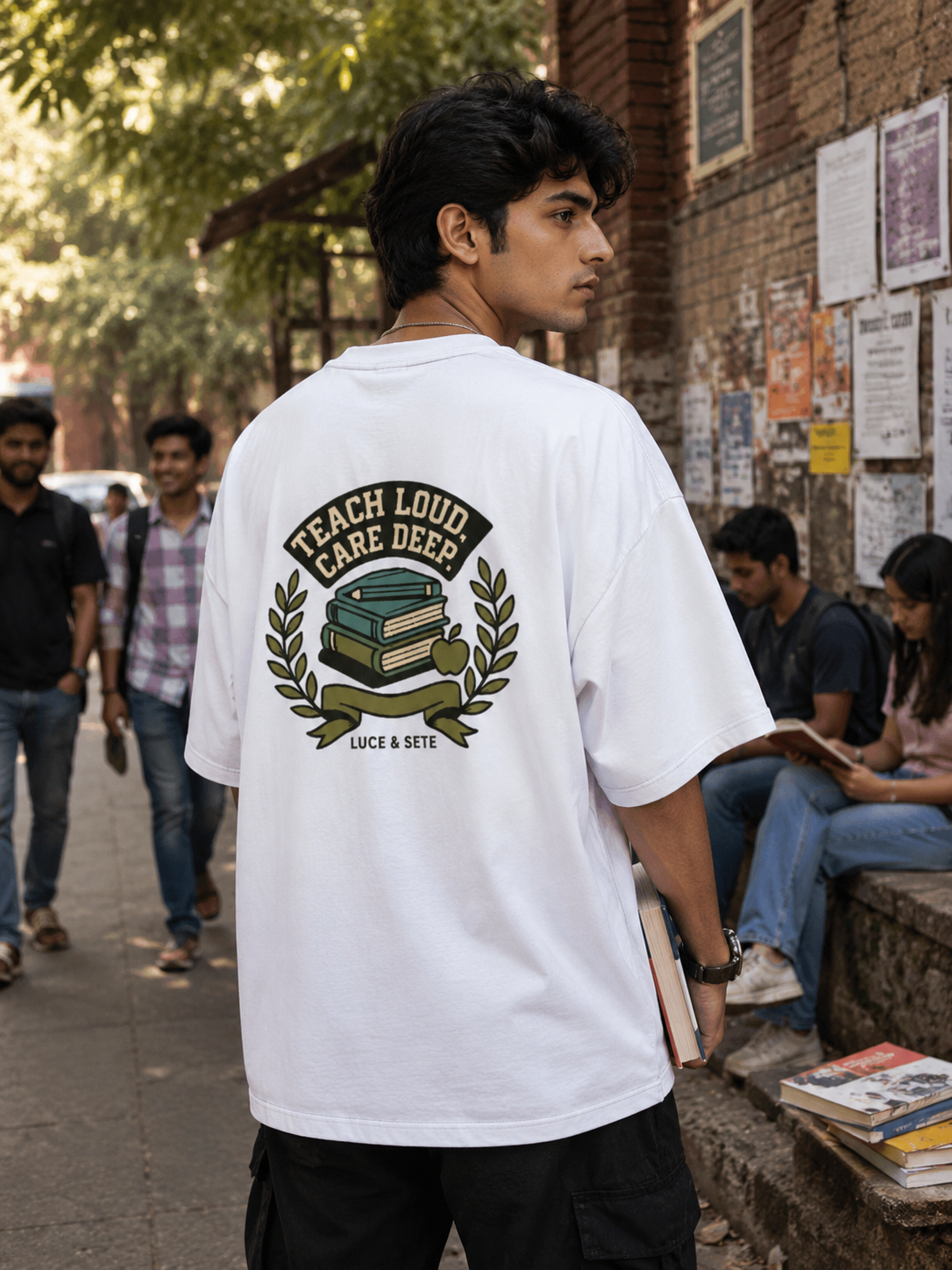 Teach Loud Care Deep Oversized Graphic T-Shirt for Men & Women | Motivational Statement Streetwear
