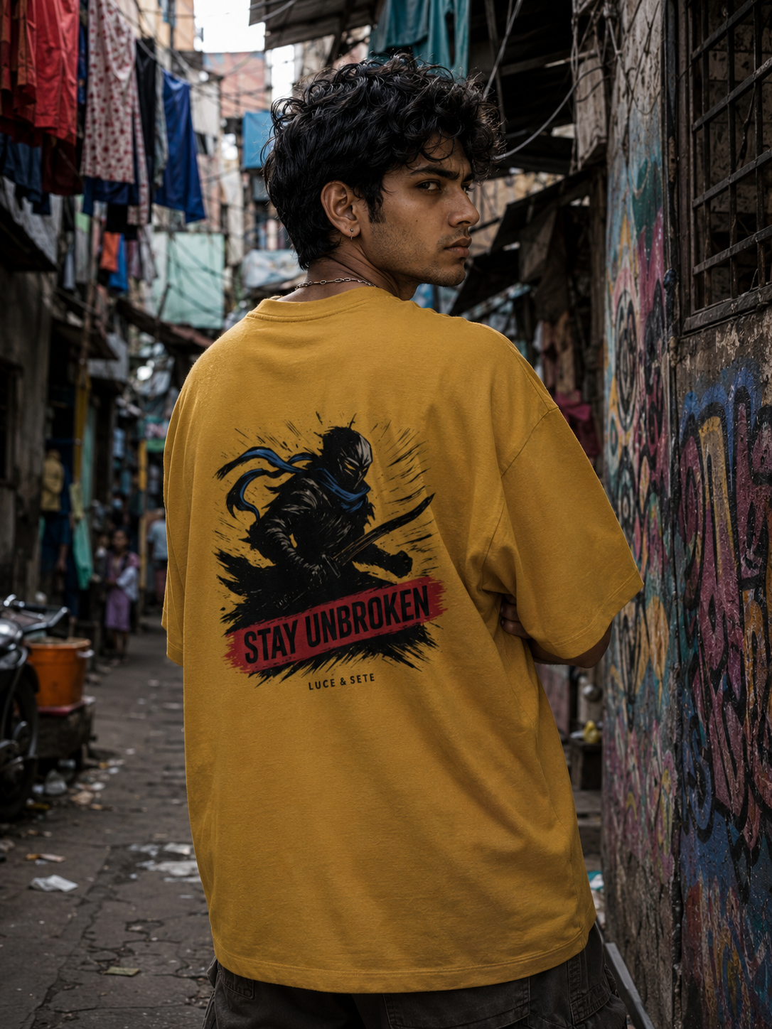 Stay Unbroken Warrior Oversized Graphic T-Shirt for Men & Women | Resilience Streetwear
