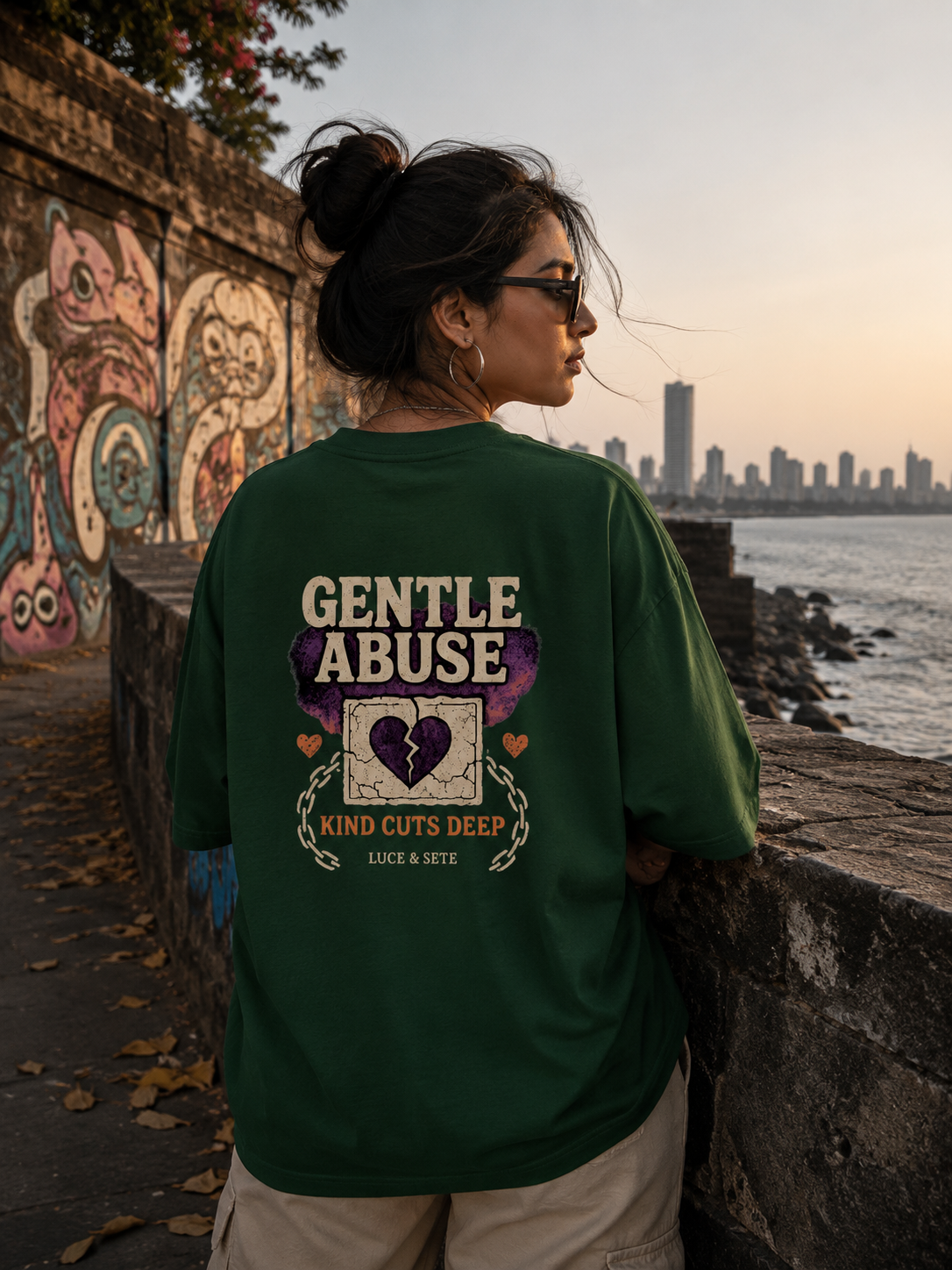 Gentle Abuse Kind Cuts Deep Oversized Graphic T-Shirt for Men & Women | Emotional Streetwear