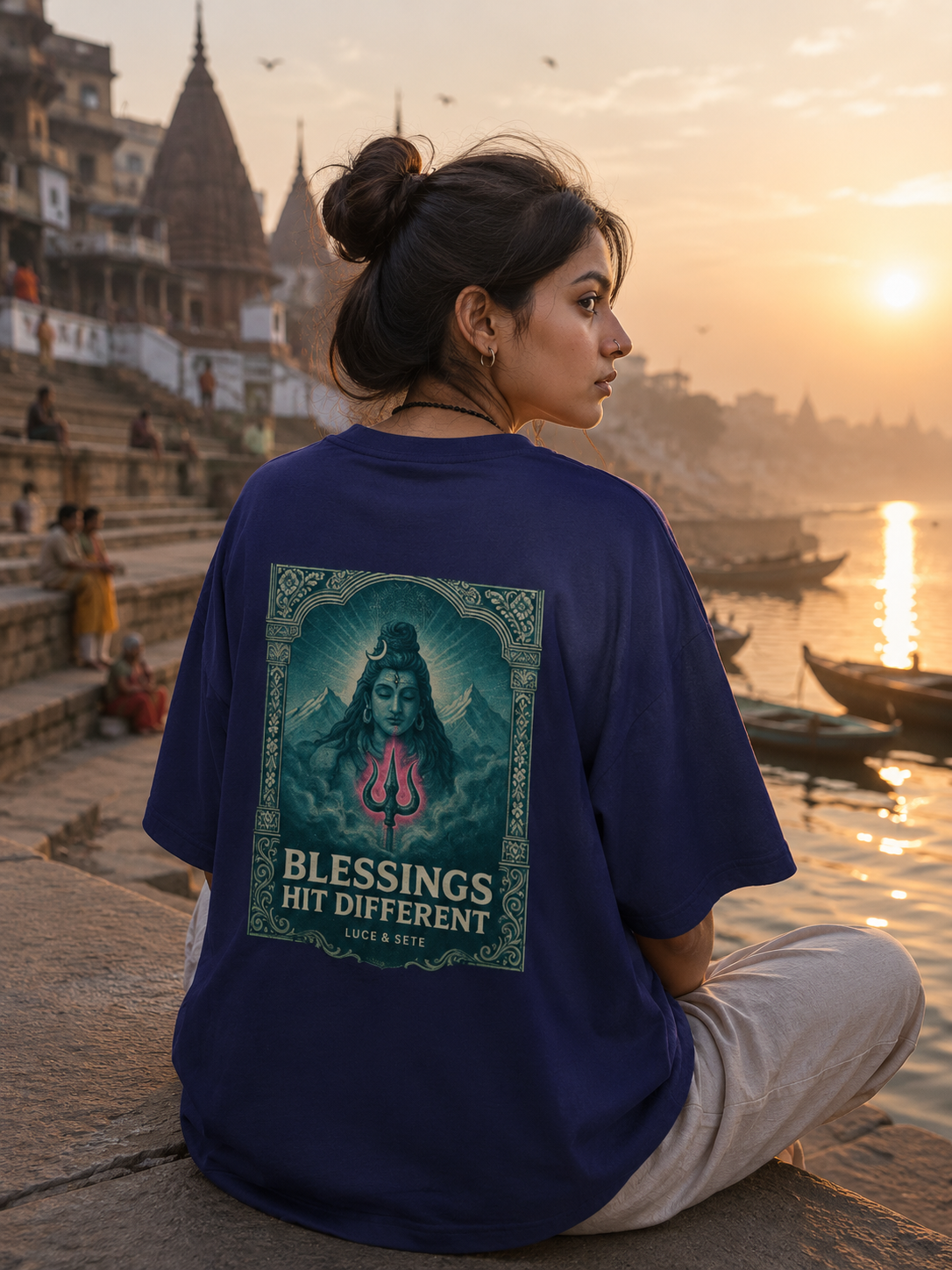 Divine Blessings Hit Different Oversized Graphic T-Shirt for Men & Women | Spiritual Streetwear