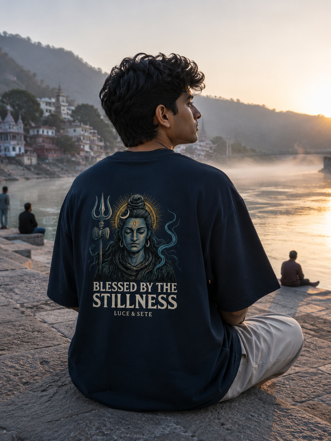 Blessed by the Stillness Spiritual Oversized Graphic T-Shirt for Men & Women | Mindful Streetwear