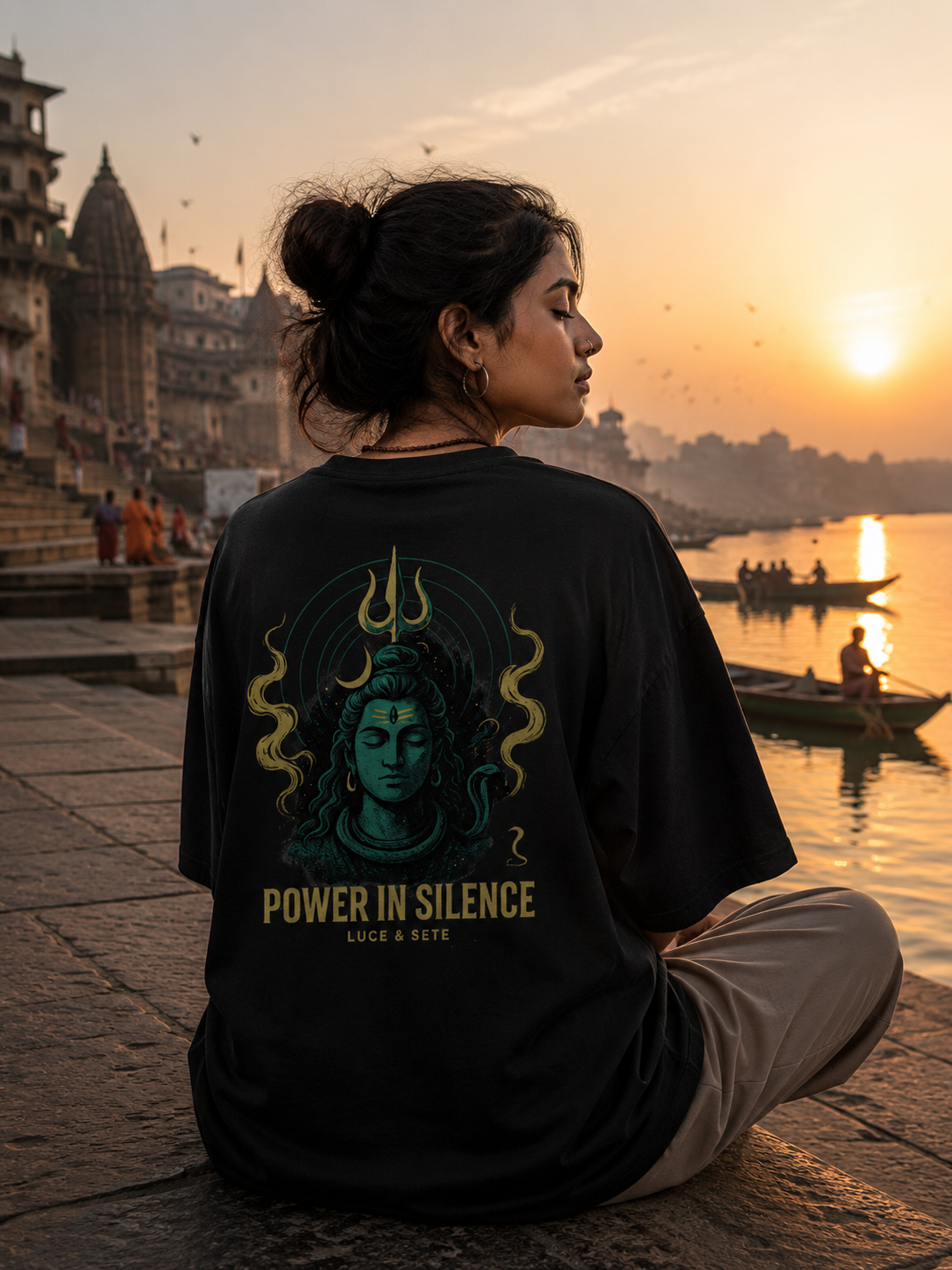 Power in Silence Oversized Graphic T-Shirt for Men & Women | Spiritual Streetwear