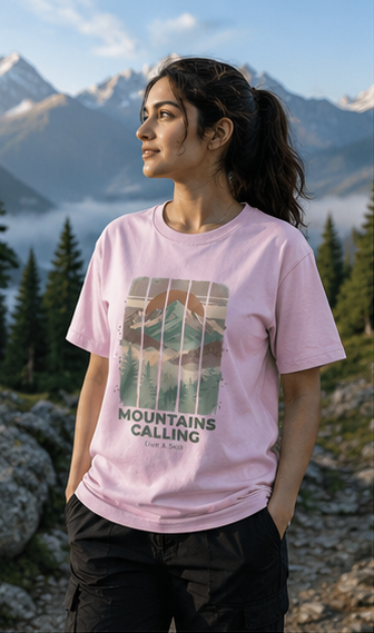 LUCE & SETE GPT mockup 1 - Mountains Calling Adventure Graphic T-Shirt in Soft Pink for Men & Women | Travel Streetwear - mockup_001_01_row1_col1_ChatGPT Image May 28, 2026, 07_08_32 PM.png