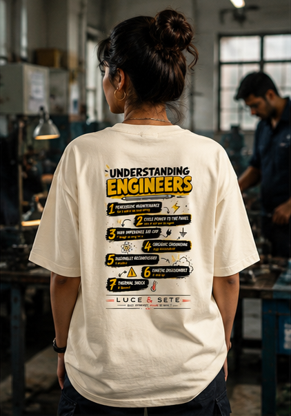 Understanding Engineers Oversized Statement Oversized Graphic T-Shirt for Men & Women | Engineer Pride Streetwear