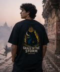 Grace of the Storm Oversized Statement Oversized Graphic T-Shirt for Men & Women | Spiritual Streetwear