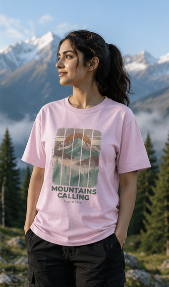 LUCE & SETE GPT mockup 4 - Mountains Calling Adventure Graphic T-Shirt in Soft Pink for Men & Women | Travel Streetwear - mockup_001_04_row1_col4_ChatGPT Image May 28, 2026, 07_08_32 PM.png