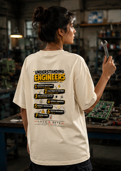 Understanding Engineers Oversized Statement Oversized Graphic T-Shirt for Men & Women | Engineer Pride Streetwear