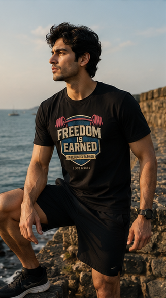 LUCE & SETE GPT mockup 5 - Freedom Is Earned Graphic T-Shirt for Men & Women | Empowerment Streetwear - mockup_001_05_row2_col1_ChatGPT Image May 28, 2026, 11_19_35 PM.png
