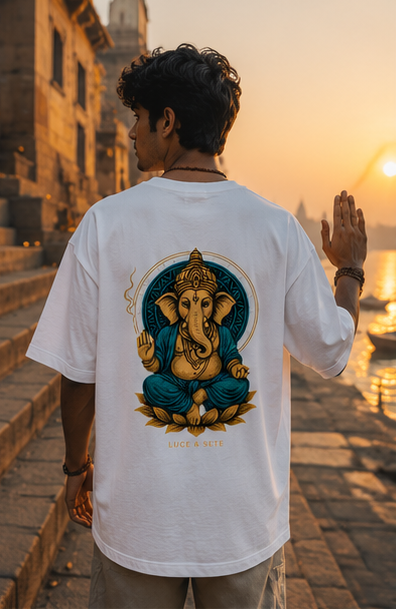 Oversized Spiritual Ganesha Oversized Graphic T-Shirt for Men & Women | Spiritual Streetwear Statement