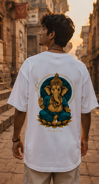 Oversized Spiritual Ganesha Oversized Graphic T-Shirt for Men & Women | Spiritual Streetwear Statement