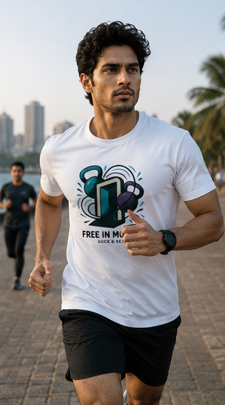 Free In Motion Premium Graphic T-Shirt for Men & Women | Active Lifestyle Streetwear