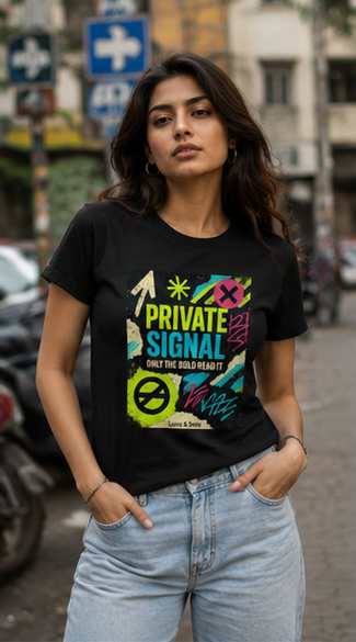 LUCE & SETE GPT mockup 2 - Private Signal Bold Graphic T-Shirt for Men & Women | Exclusive Streetwear Statement - mockup_002_02_row1_col2_ChatGPT Image May 28, 2026, 11_56_26 PM.png
