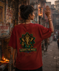 Remove The Noise Ganesha Oversized Graphic T-Shirt for Men & Women | Calm & Focus