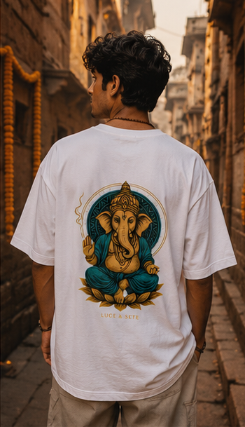 Oversized Spiritual Ganesha Oversized Graphic T-Shirt for Men & Women | Spiritual Streetwear Statement