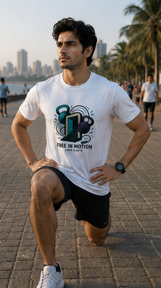 Free In Motion Premium Graphic T-Shirt for Men & Women | Active Lifestyle Streetwear
