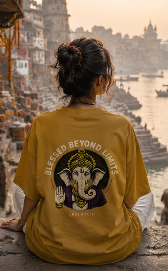 Blessed Beyond Limits Oversized Graphic T-Shirt for Men & Women | Spiritual Streetwear