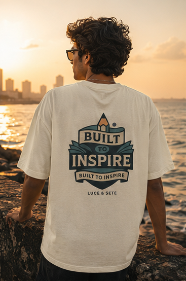 Built to Inspire Oversized Statement Graphic T-Shirt for Men & Women | Positive Vibes Apparel