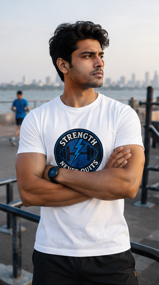 LUCE & SETE GPT mockup 1 - Strength Never Quits Graphic T-Shirt for Men & Women | Motivational Fitness Streetwear - mockup_003_01_row1_col1_ChatGPT Image May 28, 2026, 11_56_30 PM.png