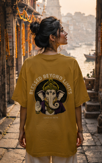 Blessed Beyond Limits Oversized Graphic T-Shirt for Men & Women | Spiritual Streetwear