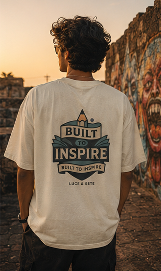 Built to Inspire Oversized Statement Graphic T-Shirt for Men & Women | Positive Vibes Apparel