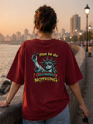 LUCE & SETE GPT mockup 2 - Free to Do Absolutely Nothing Oversized Graphic T-Shirt for Men & Women | Carefree Travel Streetwear - mockup_003_02_row1_col2_ChatGPT Image May 28, 2026, 03_05_59 PM.png
