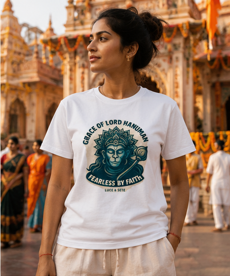 Fearless by Faith Lord Hanuman Spiritual Premium Graphic T-Shirt for Men & Women | Devotion Streetwear