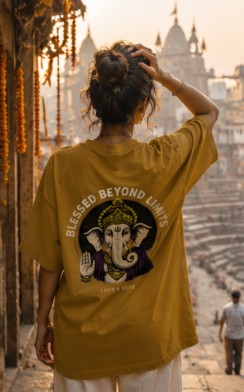 Blessed Beyond Limits Oversized Graphic T-Shirt for Men & Women | Spiritual Streetwear