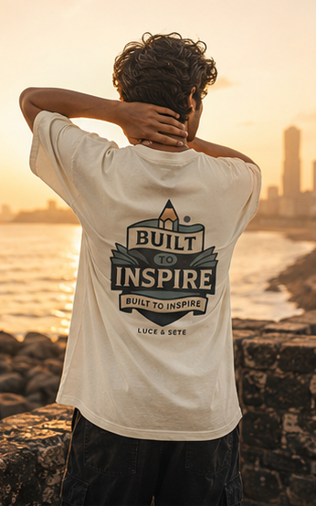 Built to Inspire Oversized Statement Graphic T-Shirt for Men & Women | Positive Vibes Apparel